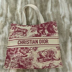 NWOT Christian Dior Dioriviera Straw Tote in Red